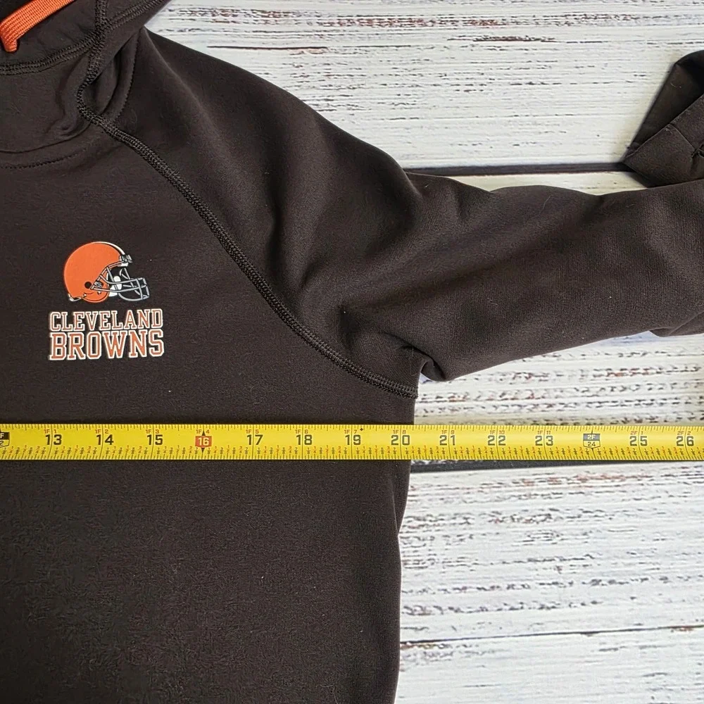 Nike Therma Fit Cleveland Browns Womens Medium Full Zip Hoodie Brown Double Side
